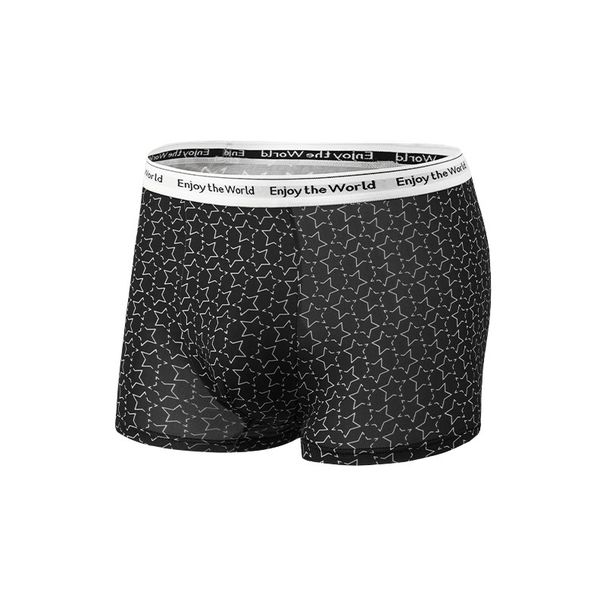 Pulse Summer Men's Underwear Ice Silk Breathable Mid-Waist Printed European Size Boxer Briefs One-Piece Wholesale Trendy Brand_viptrois.com