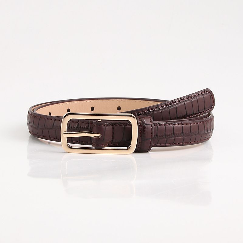 Women's Belts alloy pin buckle belt for women, simple and personalized PU women's belt decoration jacket, jeans thin belt_viptrois.com