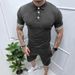 Men's Casual Lapel Short Sleeve Shorts Two-Piece Set_viptrois.com