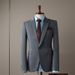 Men's Clothing Elegant Slim Fit Wedding Suit Set - Black / Charcoal / Navy Blue / Light Gray (Jacket + Vest + Pants / Jacket + Pants / Single Piece)_viptrois.com
