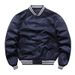 Unisex Baseball Jacket – Slim-Fit Button-Up Aviator Style, Ribbed Hem & Utility Pockets (Black/Army Green/Gray, S-5XL, All-Season Casual Wear)_viptrois.com
