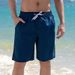 Men's Clothing Five Point Swimming Trunks Solid Color Large Size Casual Sports Shorts_viptrois.com