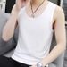Men's Clothing Vest Men's Summer New Simple Short Sleeved Solid Color Slim Sleeveless Thin Casual T Tops_viptrois.com
