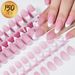 150 Pieces Of White Edge Wear Nails Nude Pink False Nail Pieces Full Paste Frosted Nail Art Nail Pieces_viptrois.com