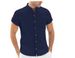 2025 New Style Men's Cardigan With Stand Collar, Short-sleeved Shirt, Cotton And Linen, For Men_viptrois.com