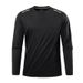 Fit Men’s Long Sleeve T-Shirt – Reflective Stripe Athletic Top With UV Protection & Quick-Dry Polyester For Running, Cycling & Streetwear_viptrois.com
