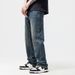 Vintage Mopping Men's Pants Blue Jeans Hipster Straight Leg High Street Pants Jeans_viptrois.com