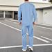 European And American 2025 Autumn Men's Long Sleeved Sweatshirt Round Neck Suit Sports Men's Casual Sports Trousers Two Piece Suit Men_viptrois.com
