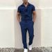 Men's Clothing New Men's Pants Casual Loose Jumpsuit Belt Uniform Workwear Jumpsuit_viptrois.com