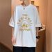 Teenage Large-size Men's Loose Summer Versatile Niche Printed Short-sleeved Shirt_viptrois.com