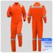 Premium Cotton Blend Flame-Resistant Coverall With Reflective Strips & Anti-Static Protection - High Visibility Workwear For Industrial Safety_viptrois.com