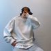Huamian 2026 Autumn And Winter Round Neck Steel Printed Deerskin Fleece Sweater Male Students Ins Solid Color Loose Fake Two-piece Top_viptrois.com