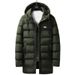 Men's Clothing Winter 25 Korean Men's Thick Warm Mid Length Hooded Jacket Men's Clothing Zhangzai 003 Loose Coat Men_viptrois.com