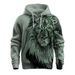 Men's Clothing Winter New Sweatshirt European And American Style Lion Animal 3D Three Dimensional Printing Pattern Large Size Loose Sweatshirt_viptrois.com