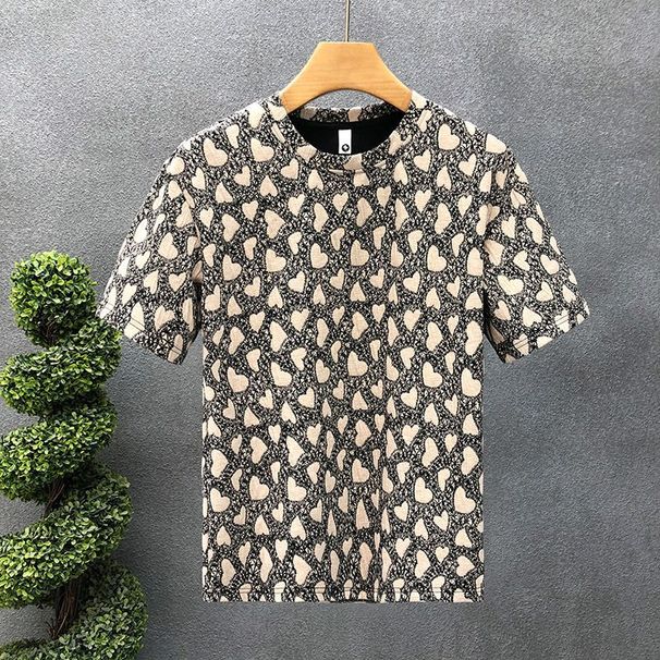 Pi Shuai Korean Version Slim Fit Fashion Brand Youth Love Half Sleeve 2025 Summer New Men's Short Sleeved T-shirt Light_viptrois.com