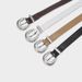New Trend Three piece Women's High end Silver Buckle Simple and Versatile Fashion Decoration PU Belt_viptrois.com