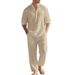 women's linen relaxed fit set – oversized lapel shirt & wideleg pants | koreaninspired loose style | breathable summer outfit in sage green_viptrois.com