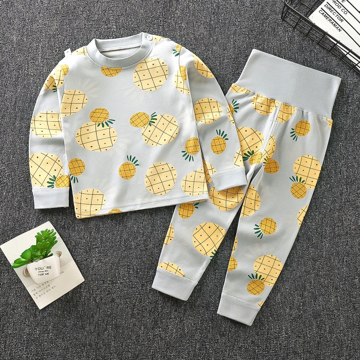 Mother & Kids Trousers Suit Pure Cotton Baby Clothes Long Sleeved Underwear High Waist Clothing_viptrois.com