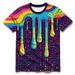 Men's Clothing Men's Wear Rainbow Checkered Neon Graffiti 3d Pure Cotton Full Print Direct Injection Hip Hop Skin Friendly Short Sleeved Pullover T_viptrois.com