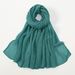 Women's Scarves New Solid Color Simple Silver Silk Wrinkled Long Scarf Elegant Ladies Retro Ethnic Headscarf Fashion Plain All Match Scarf_viptrois.com
