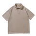Unisex Clothing Breathable Casual 290g Heavyweight Leading Trendy Polo Shirt Men's Loose Solid Color Split Drop Shoulder Lapel Polo Shirt Couple_viptrois.com