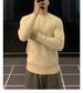 New Henry Collar Sweater Men's Door Neck Long Sleeved Knitted Sweater_viptrois.com