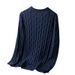 Men's Classic Crewneck Sweater – 100% Cotton, Timeless Cable Knit, Relaxed Fit For Everyday Elegance (Black/Navy/Green/Blue)_viptrois.com