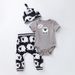 Baby clothes male toddler suit baby cartoon pajamas pants hat set baby pajamas three-piece suit_viptrois.com
