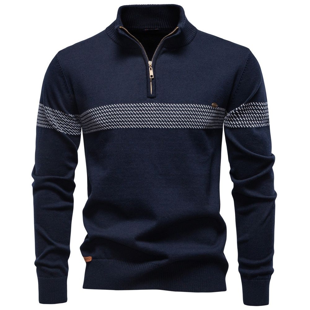 Pure Pure Men's Top European Size Quality Casual New Autumn Winter Half Cotton Sweater Business Stand Collar High Zipper 2025_viptrois.com