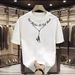 Men's Clothing Fashion Brand Heavyweight Simple Short-Sleeved T-Shirt Men's Spring And Summer Casual All-Match Wine Red Round Neck Short-Sleeved Top_viptrois.com