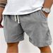 Summer 2025 Fashion Men's Mid Waist Lace-Up Corduroy Casual Sport Shorts S-5XL_viptrois.com