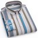 Men's Clothing Men's Casual Long Sleeve Shirt - Blue & White Striped Cotton Blend Relaxed Fit Button Down Shirt For Autumn & Spring_viptrois.com