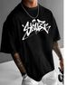 Men's 230GSM Graffiti Print Tee - 100% Cotton Streetwear T-Shirt With Artistic Lettering_viptrois.com