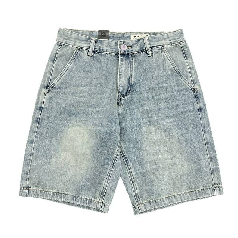 Men's Clothing Street Hip Hop Jeans Washed Edge Design Wide Leg Shorts Ripped Loose Shorts Trend_viptrois.com