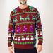 New Men's Knitted Sweater Christmas Casual Slim-fit Lazy Wind Crew Neck Wool Splicing Knitted Sweater_viptrois.com