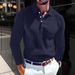 Men's Clothing Lapel Business Button Slim Long Sleeve Slim Fit Long Sleeve Knit Shirt - Business Casual Button Down & Zip Up Styles In Classic Colors_viptrois.com