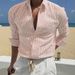 Men's Casual Striped Shirt – Long Sleeve Korean Style Lightweight Shirt | Business Casual & Everyday Wear_viptrois.com