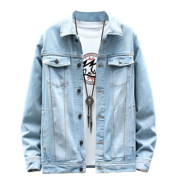 Spring Autumn Casual Washed For Men, Stylish And Versatile Denim Shirt, Workwear, Double Pocket Jacket_viptrois.com