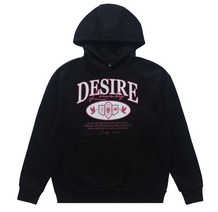American Style Fleece-lined Thickened Hoodie With Text Print, Loose Fit Trendy High Street_viptrois.com