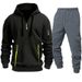 Men's Hooded Sweatshirt & Jogger Set - Breathable Polyester Activewear With Multiple Pockets For Gym, Running & Casual Wear_viptrois.com