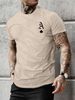 Men's Fashion Short-sleeved T-shirts Summer Slim-fit Pure Cotton Printed T-shirts Trendy Casual Versatile Tops_viptrois.com