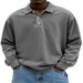 2026 European-USA Style Fashion Top Tee T-Shirt Men Lapel Half Button Pure Color Long Sleeve Casual Washing Do Old Vintage POLO Shirt S-5XL_viptrois.com