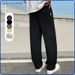 Men's Fleece-Lined Casual Pants - Relaxed Fit Straight Leg Joggers With Pockets, Soft & Warm Winter Trousers For Everyday Wear_viptrois.com