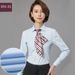 Women's Slim Fit V-Neck Professional Blouse, Long Sleeve Office Shirt For Interview & Business, White Formal Shirt For Work & Career_viptrois.com