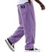 Men's Style Casual Striped Corduroy Trousers Loose Straight Leg Simple Trendy Style_viptrois.com