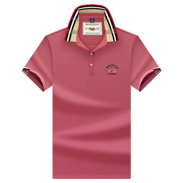 Men's Premium Polo Shirt Short Sleeve Cotton Blend Summer Cool Breathable Embroidered Collar Casual T-Shirt For Dad & Young Adults_viptrois.com