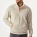 Men's Clothing Casual Stand Up Collar Long Sleeve Sports Sweatshirt With Pockets_viptrois.com