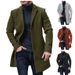 Loom Loom New Cross-Border Men's European American Style Mid-Length Trench Coat, Solid Color Wool Cardigan, Multiple Colors And_viptrois.com