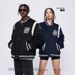 Men's Clothing Autumn And Winter New Contrast Color Loose Embroidered Jacket Baseball Jacket Couple Cotton Jacket Men And Women_viptrois.com