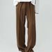 Men's Clothing Trendy Brand Trendy Handsome Teenagers Straight Trousers Drape Wide Leg Mopping Casual Trousers_viptrois.com